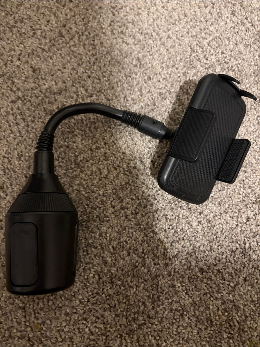 Universal Black Car Cup Holder Phone Mount with Flexible Gooseneck